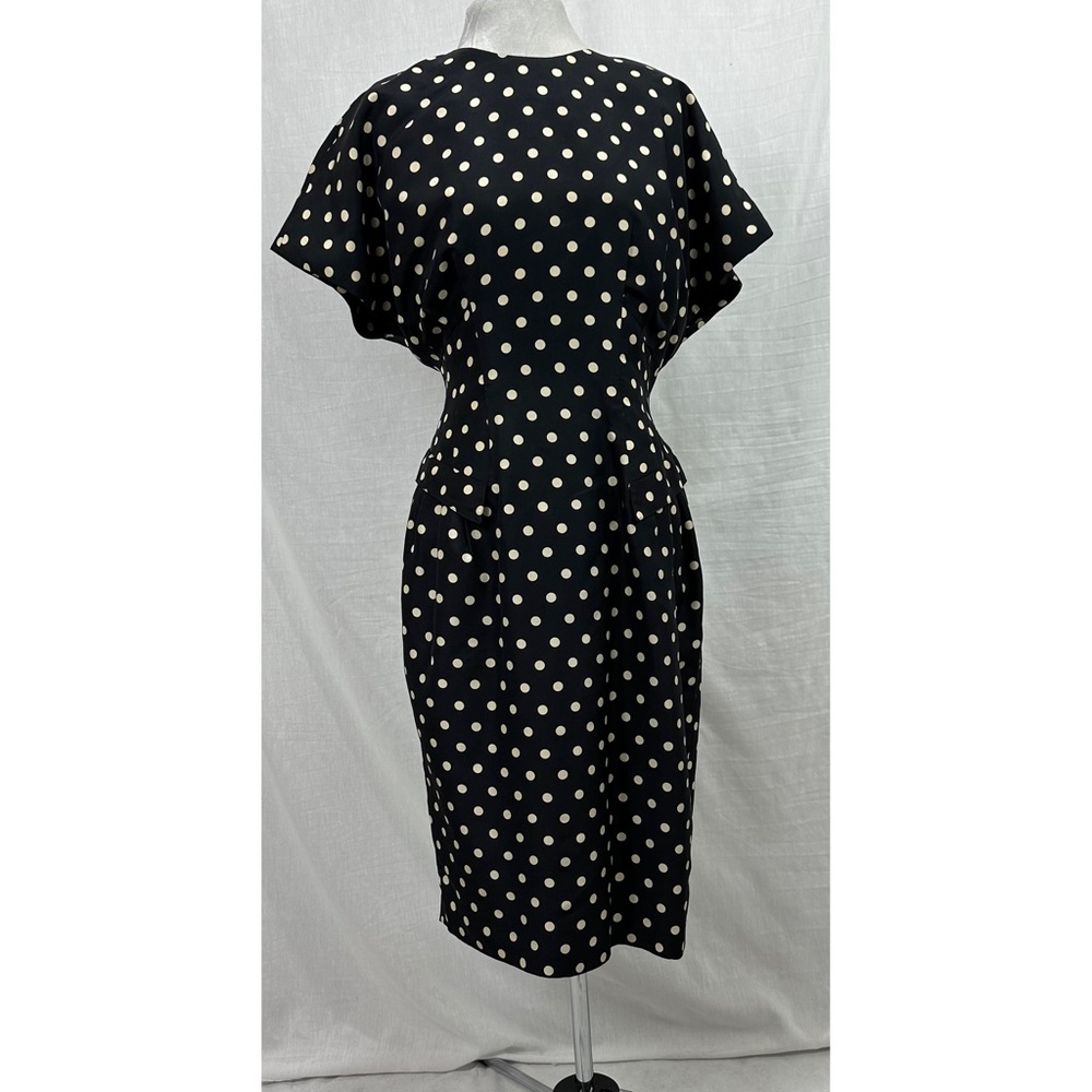 Ann Taylor Dress  Vintage 100% Silk 12 Polka Dots